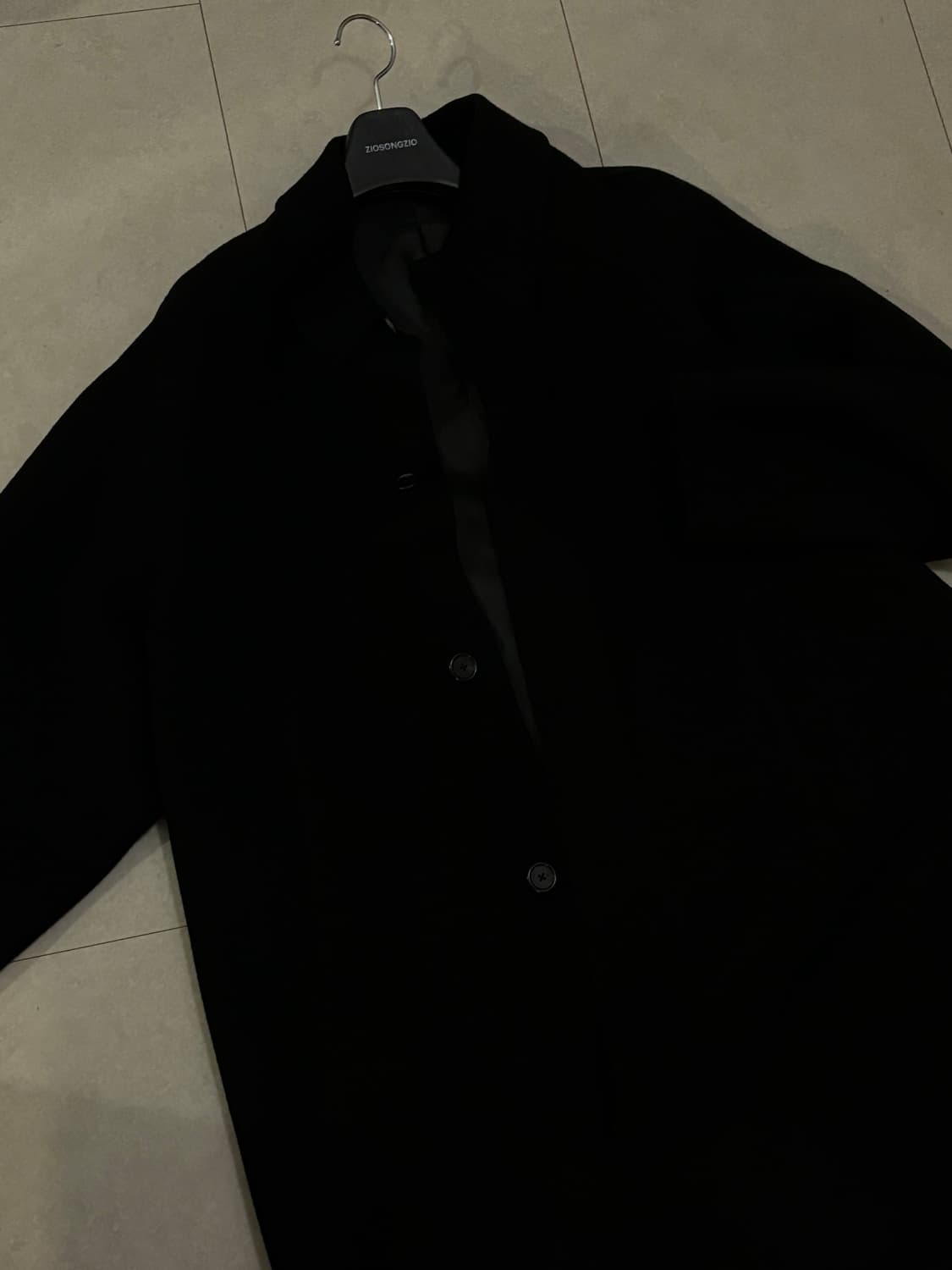 지오송지오 핸드메이드 오버사이즈 발마칸 코트 블랙 상품이미지4