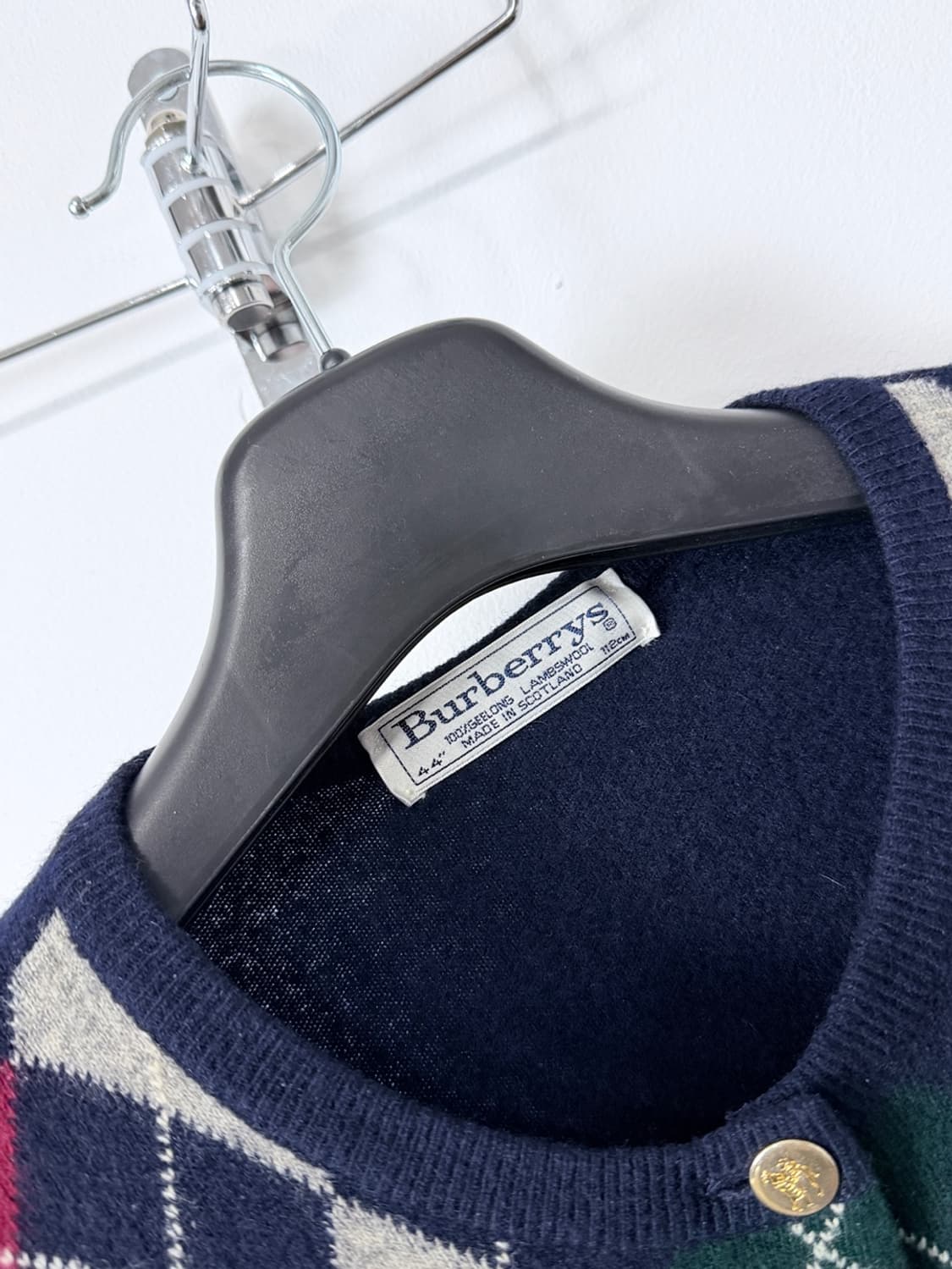 버버리 아가일 금장 가디건  상품이미지5