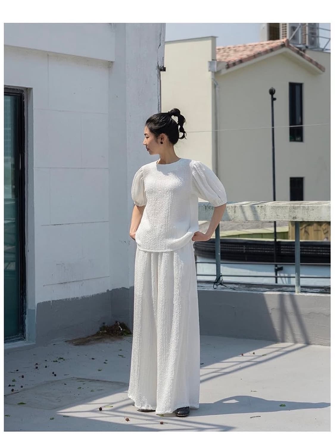 Eunoia 유노이아 여름 블라우스, 팬츠 (블랙컬러) 상품이미지1