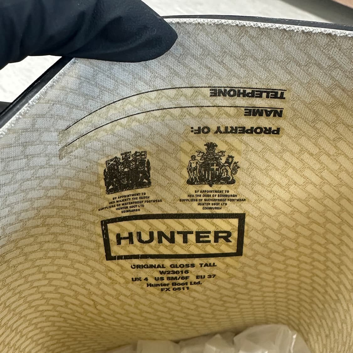 헌터 글로시 롱 레인부츠 여름 장마 에나멜 유광 블랙 여성 230mm 상품이미지7