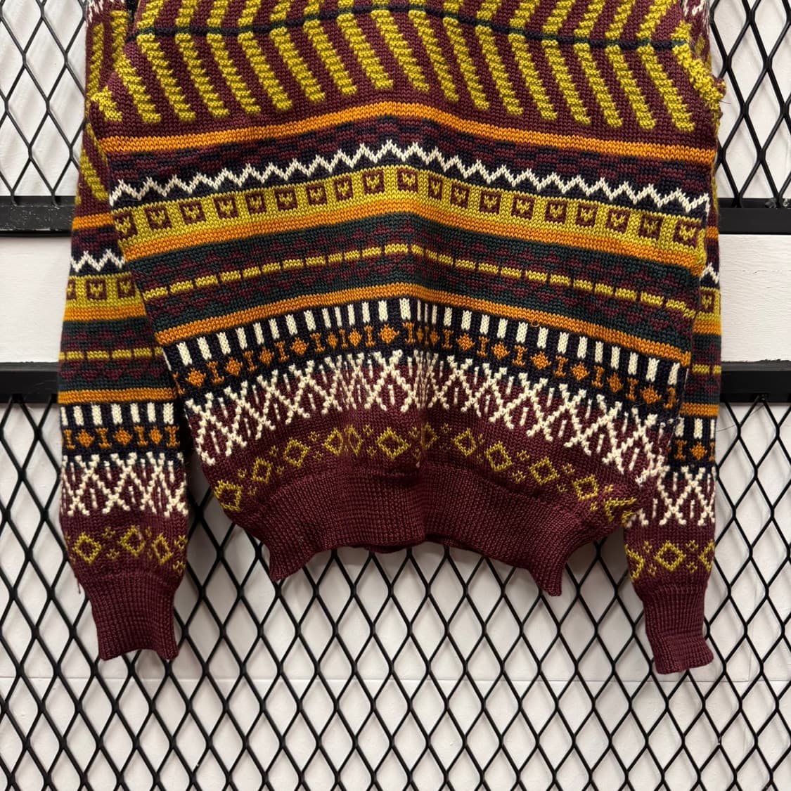 USA VTG 보헤미안 패턴 울 니트 스웨터 멀티 컬러 상품이미지4
