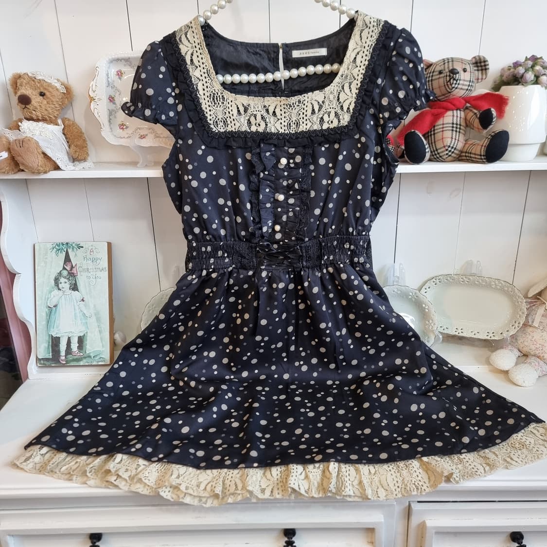 엑시즈팜(axes femme) 블랙 도트원피스 상품이미지1