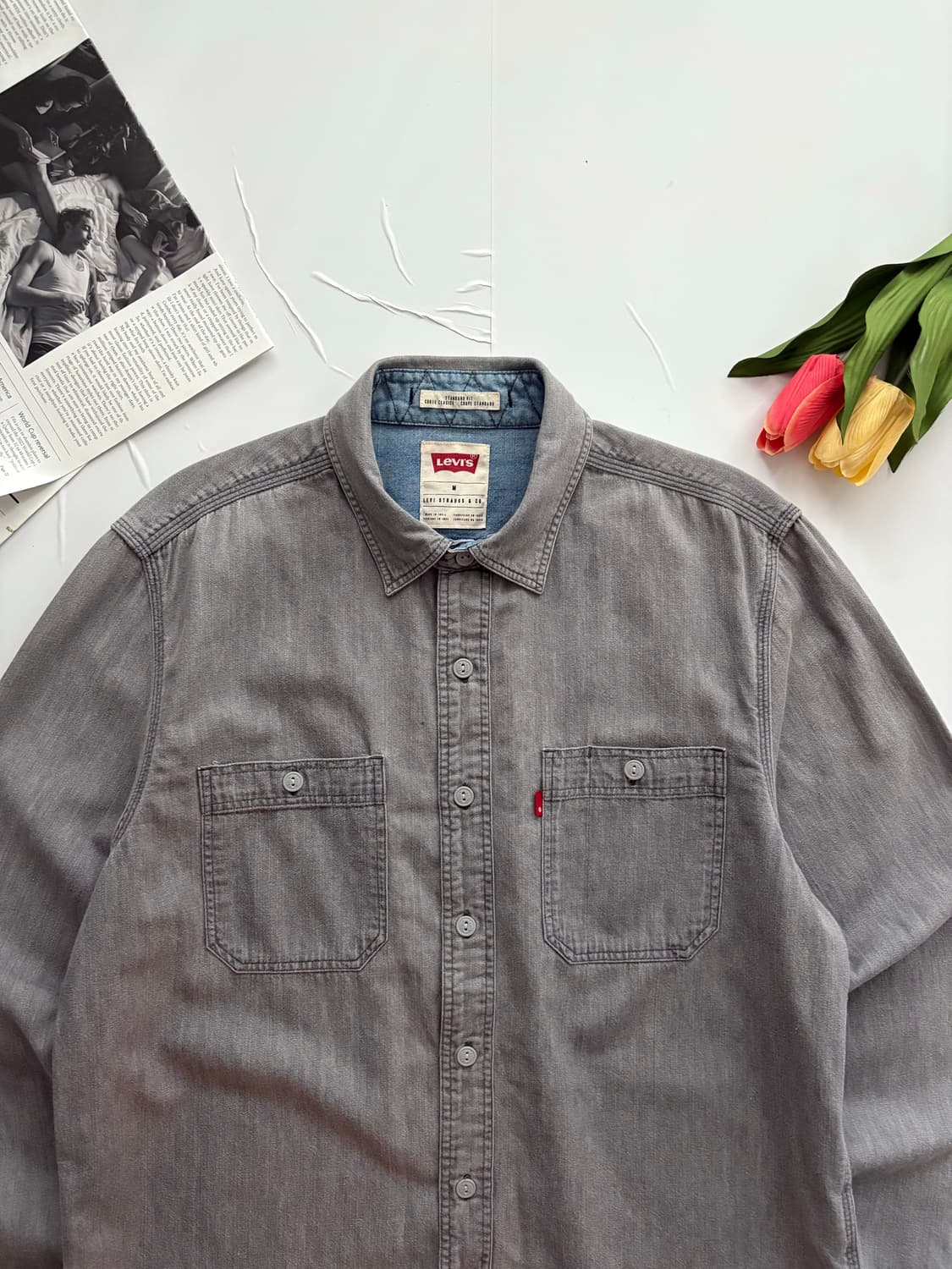 리바이스 그레이 데님 워크 셔츠 상품이미지3