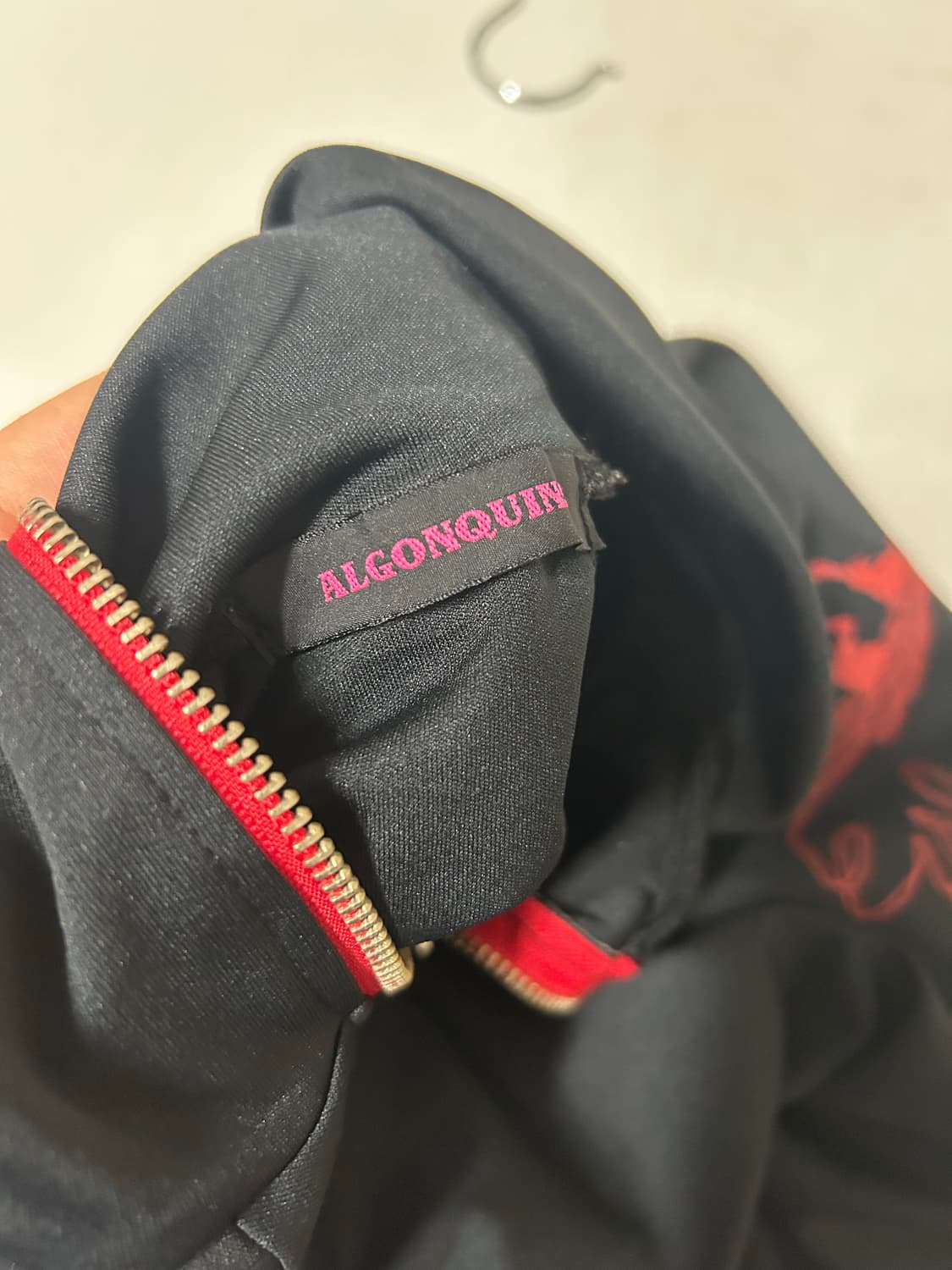 알곤퀸즈 해골토끼 사선하이넥 반팔 집업자켓 펑크 상품이미지5