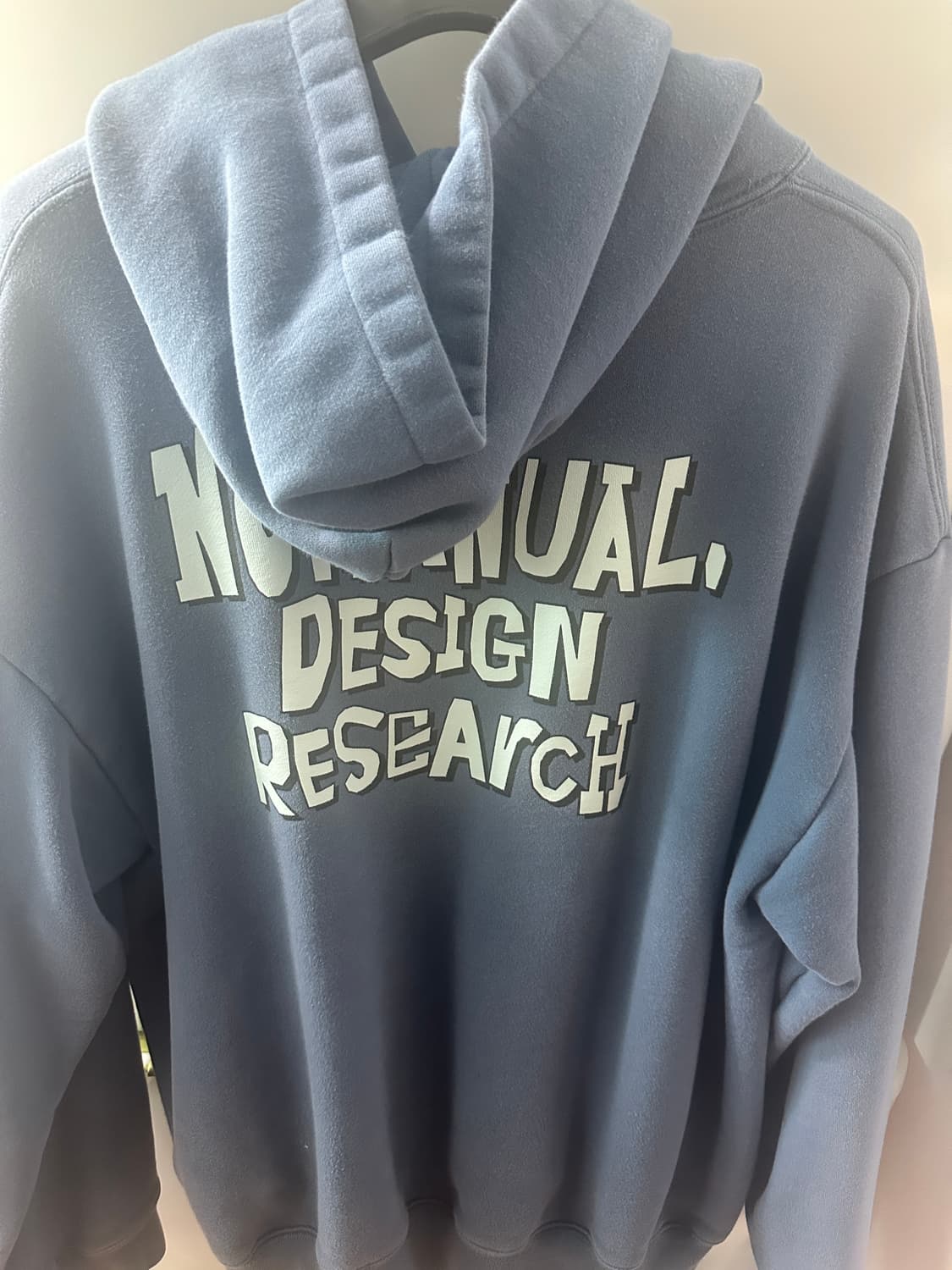 노매뉴얼 더블 로고 후드 후디 라이트 네이비 상품이미지3