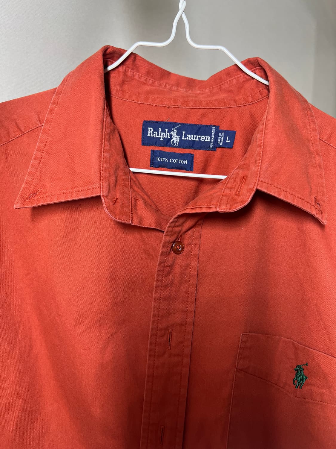 폴로 랄프로렌 크롭 커스텀 셔츠 / 브릭 레드 / L 상품이미지4