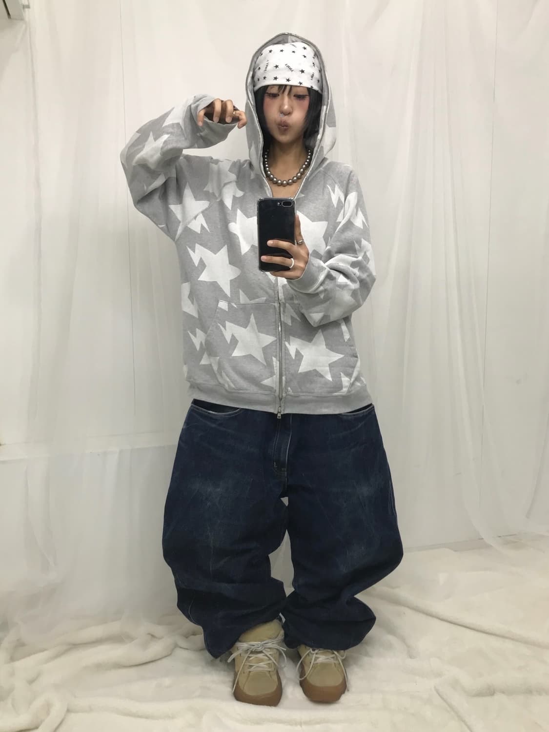 베이프 스타패턴 투웨이 후드집업 ( 레ㅔㅔㅔ어 ) 상품이미지5