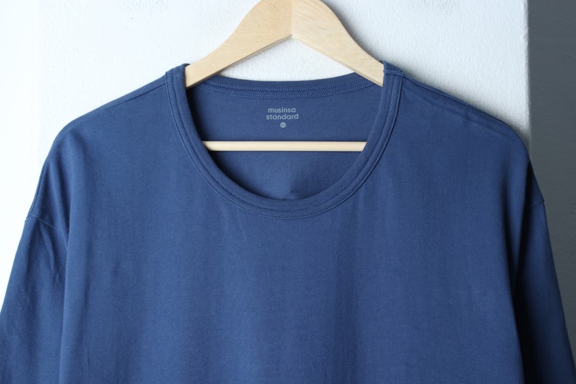 (2XL) 무신사 스탠다드 반팔 티셔츠 빅사이즈 무지 블루-H32931 상품이미지3