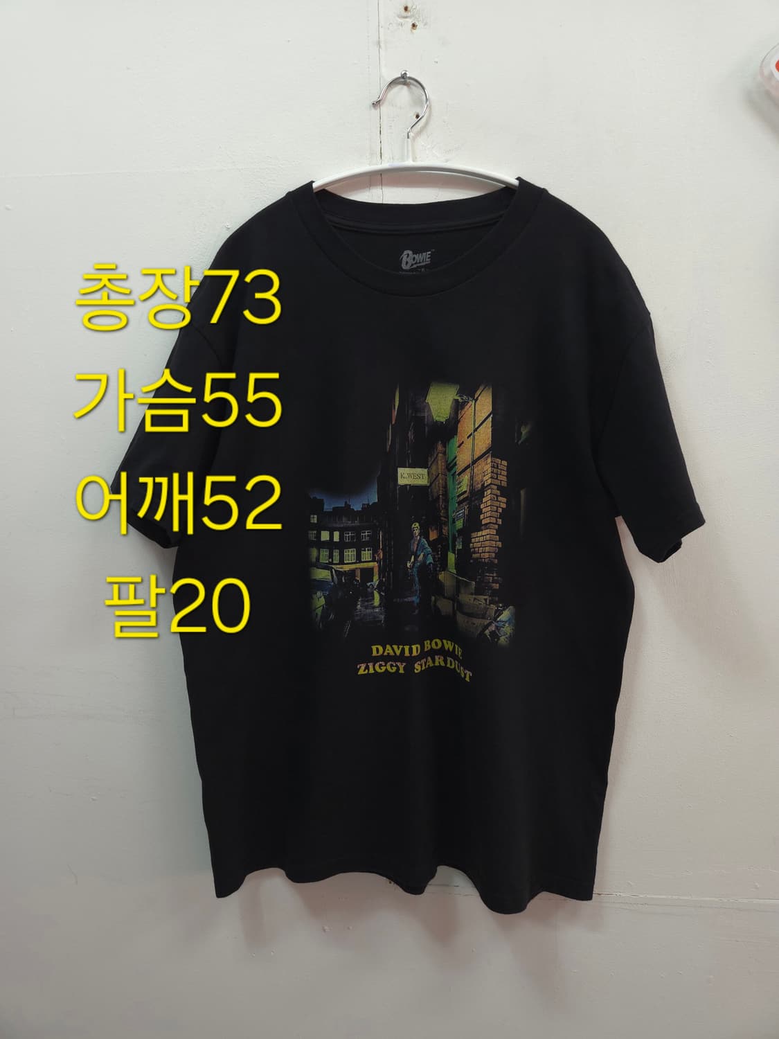 XL 데이비드 보위 Ziggy Stardust 반팔 티셔츠 블랙 상품이미지1