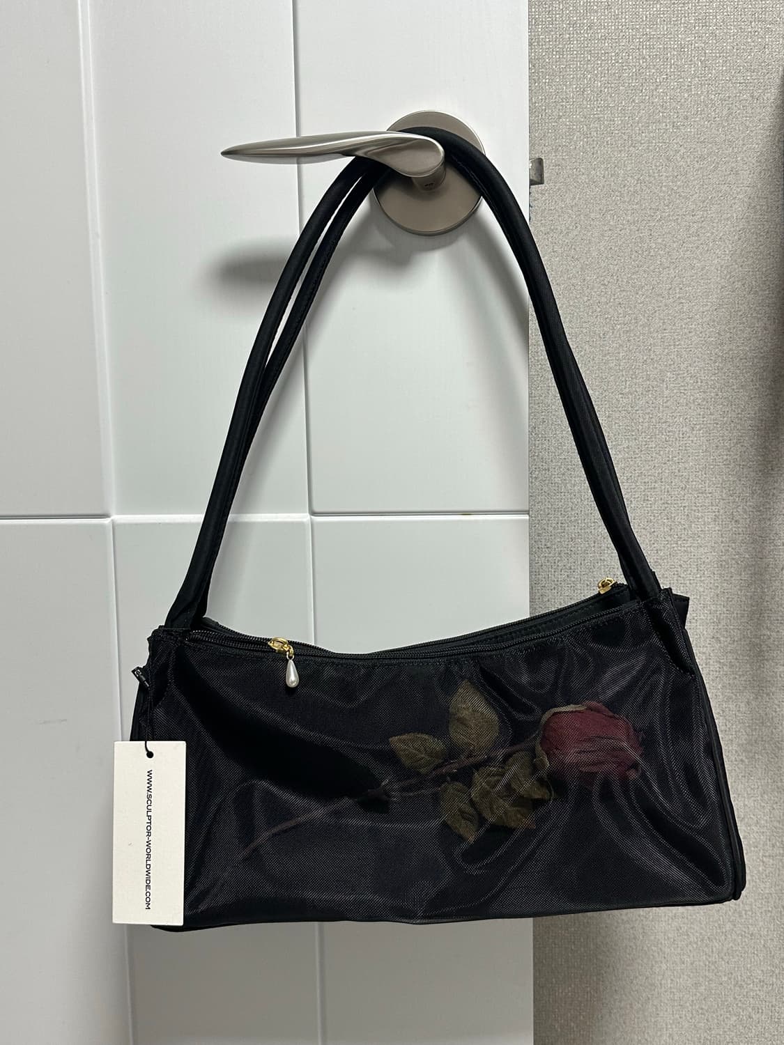 스컬프터 장미 메쉬 킵세이크 백 블랙 상품이미지2