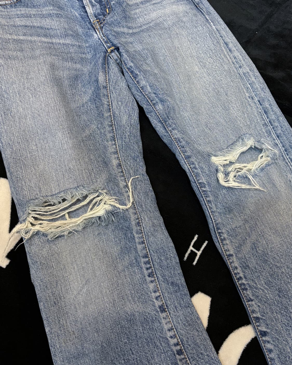 일본빈티지 UNGRID 찢청 상품이미지4