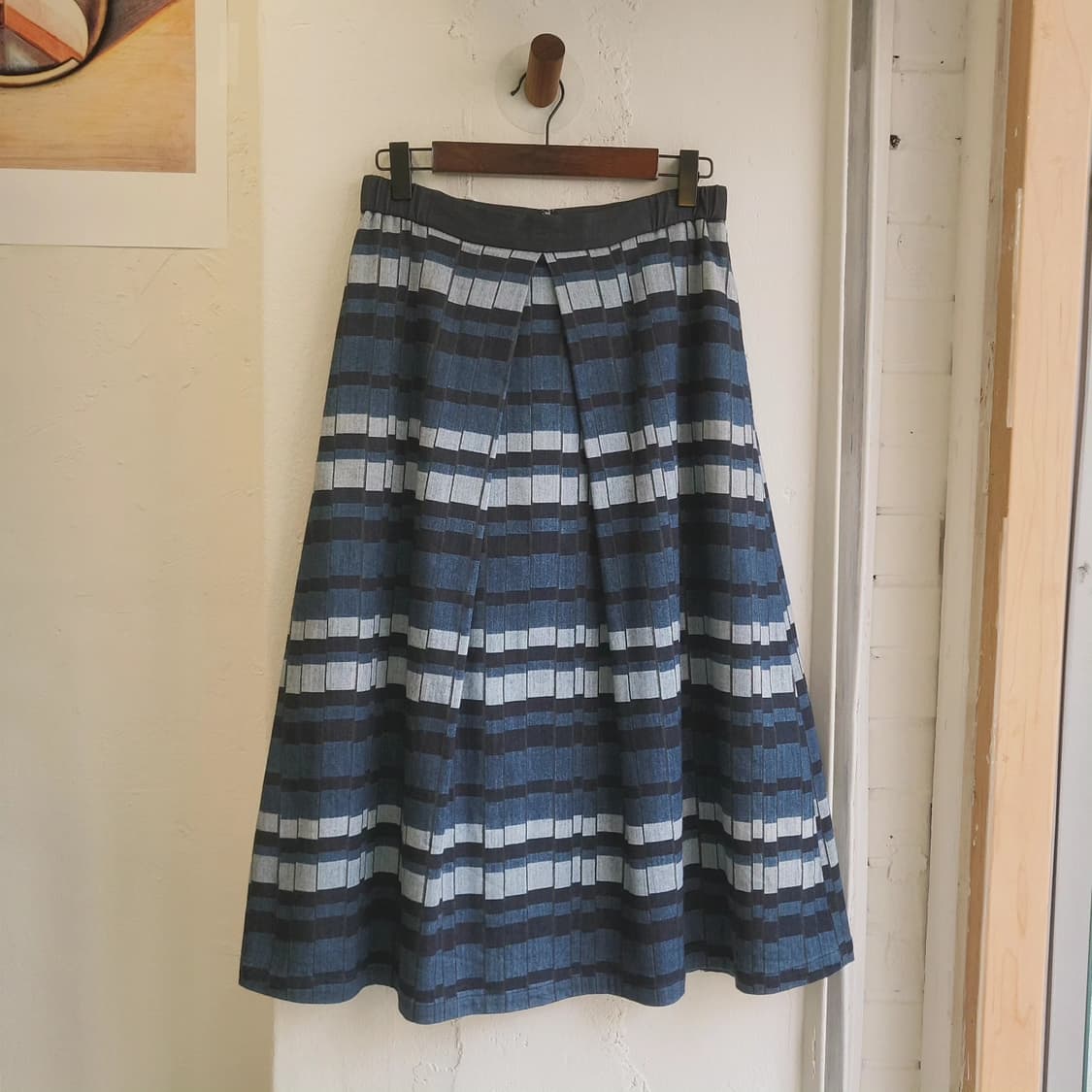 Gabardine K.T 스판 패턴 데님 스커트 상품이미지1