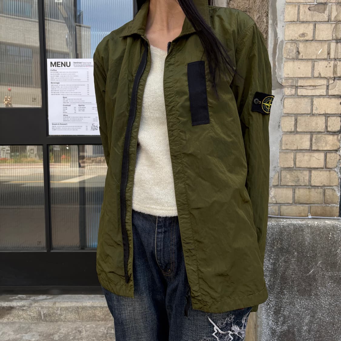 17FW 스톤아일랜드 올리브 나일론 메탈 셔츠 상품이미지2