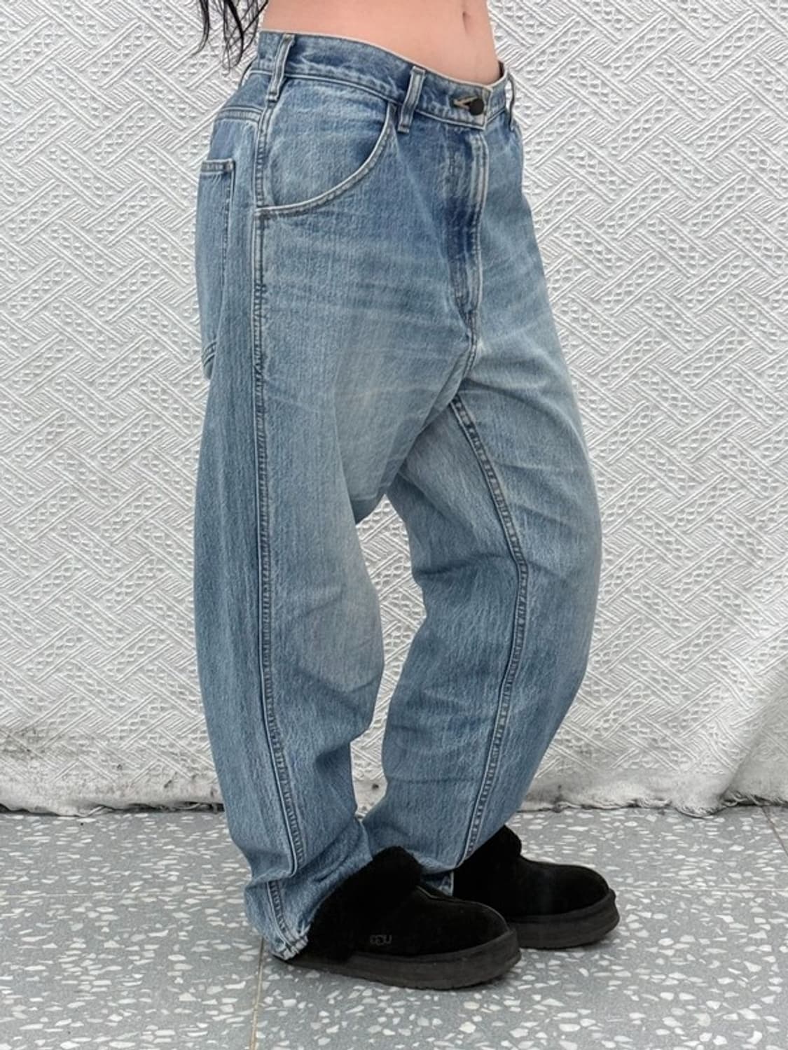 유니클로 U 빈티지 워싱 연청 데님팬츠 34인치 C08506 상품이미지1