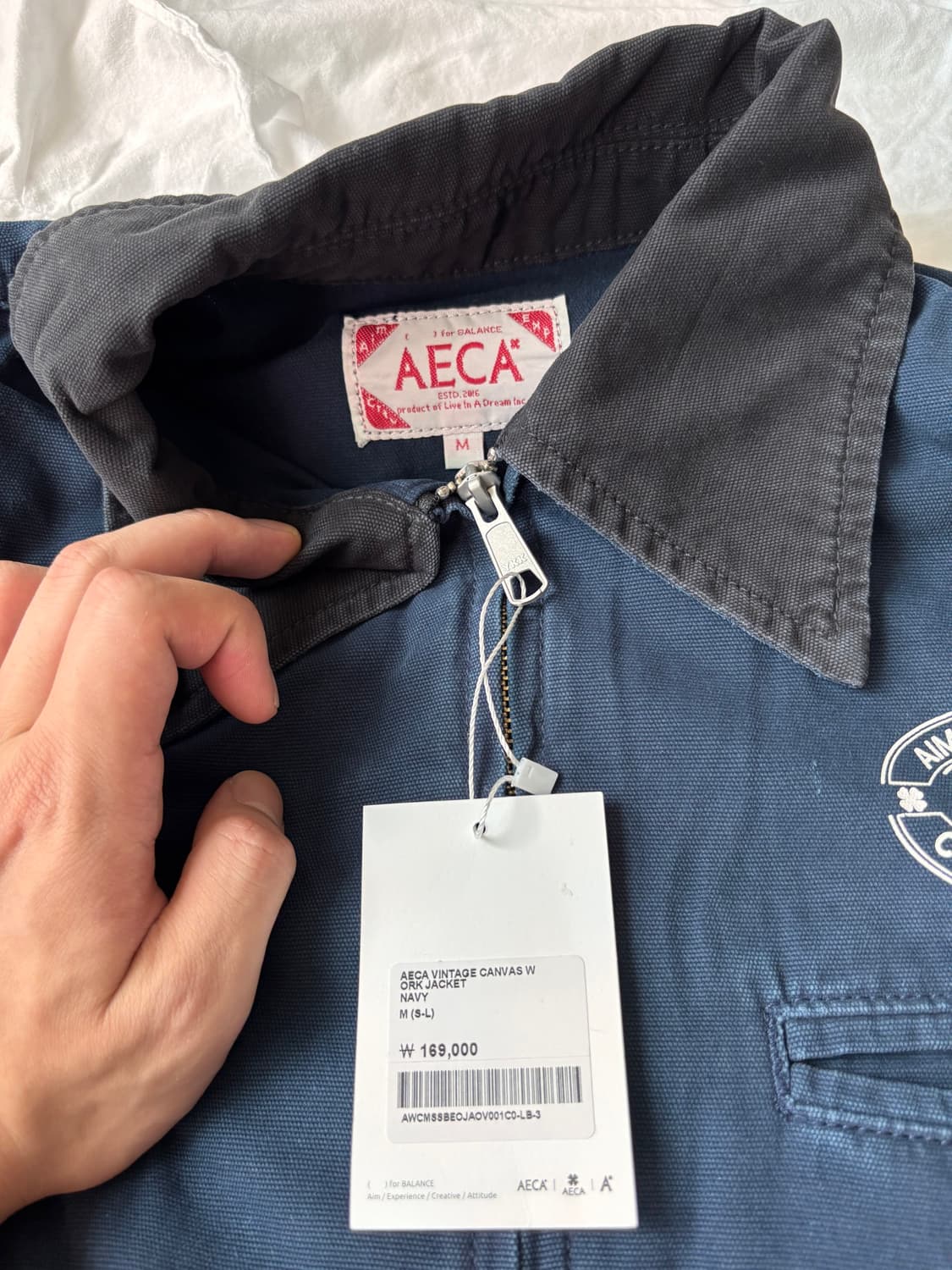 AECA Vintage Canvas Work Jacket Navy 상품이미지4