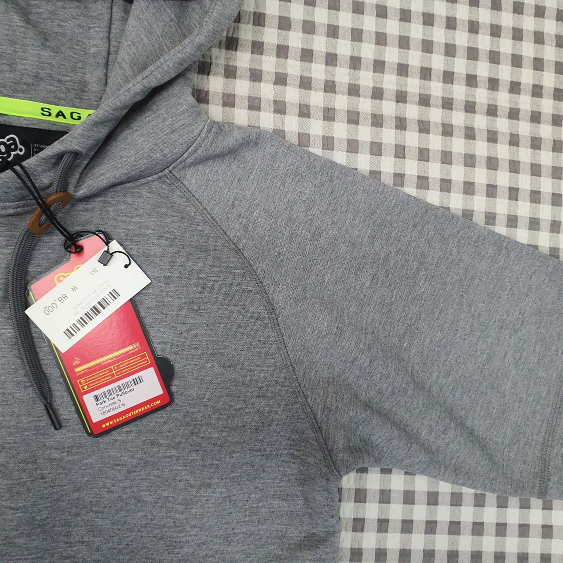 미착용 SAGA 기모 반소매 후드티 남자95 상품이미지3