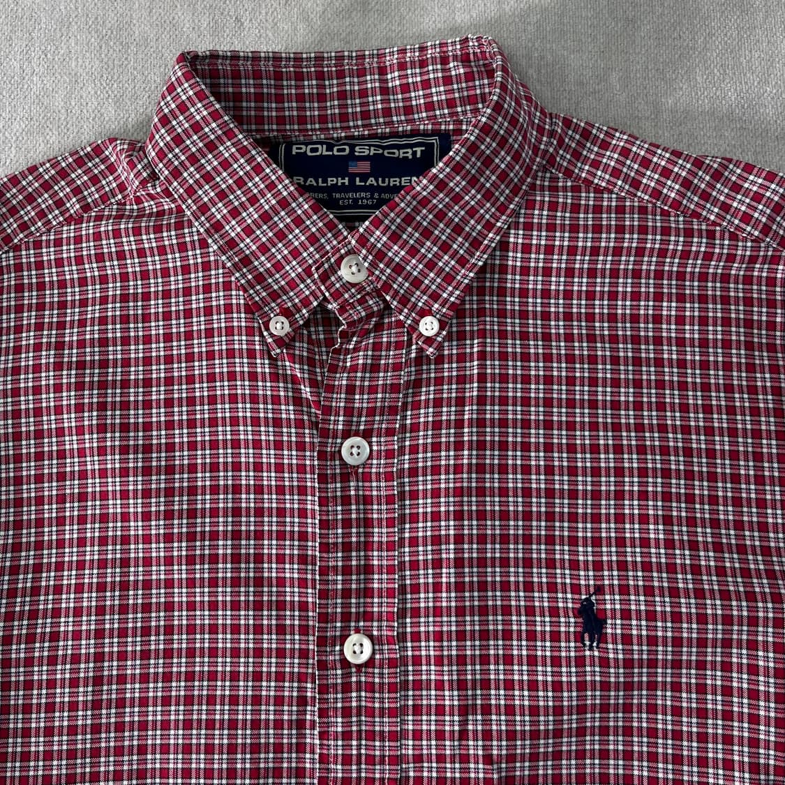 100 폴로랄프로렌 스포츠 빈티지 체크 코튼 셔츠 상품이미지2