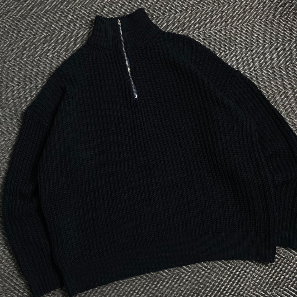 트릴리온 카라넥 니트 하프 집업 네이비y 3979 상품이미지1