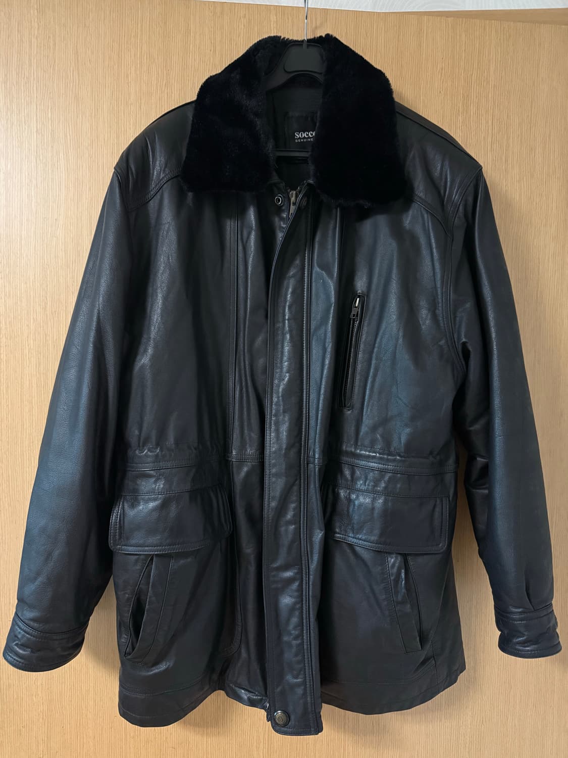 소가죽 레더 하프 코트 봄버자켓 상품이미지1