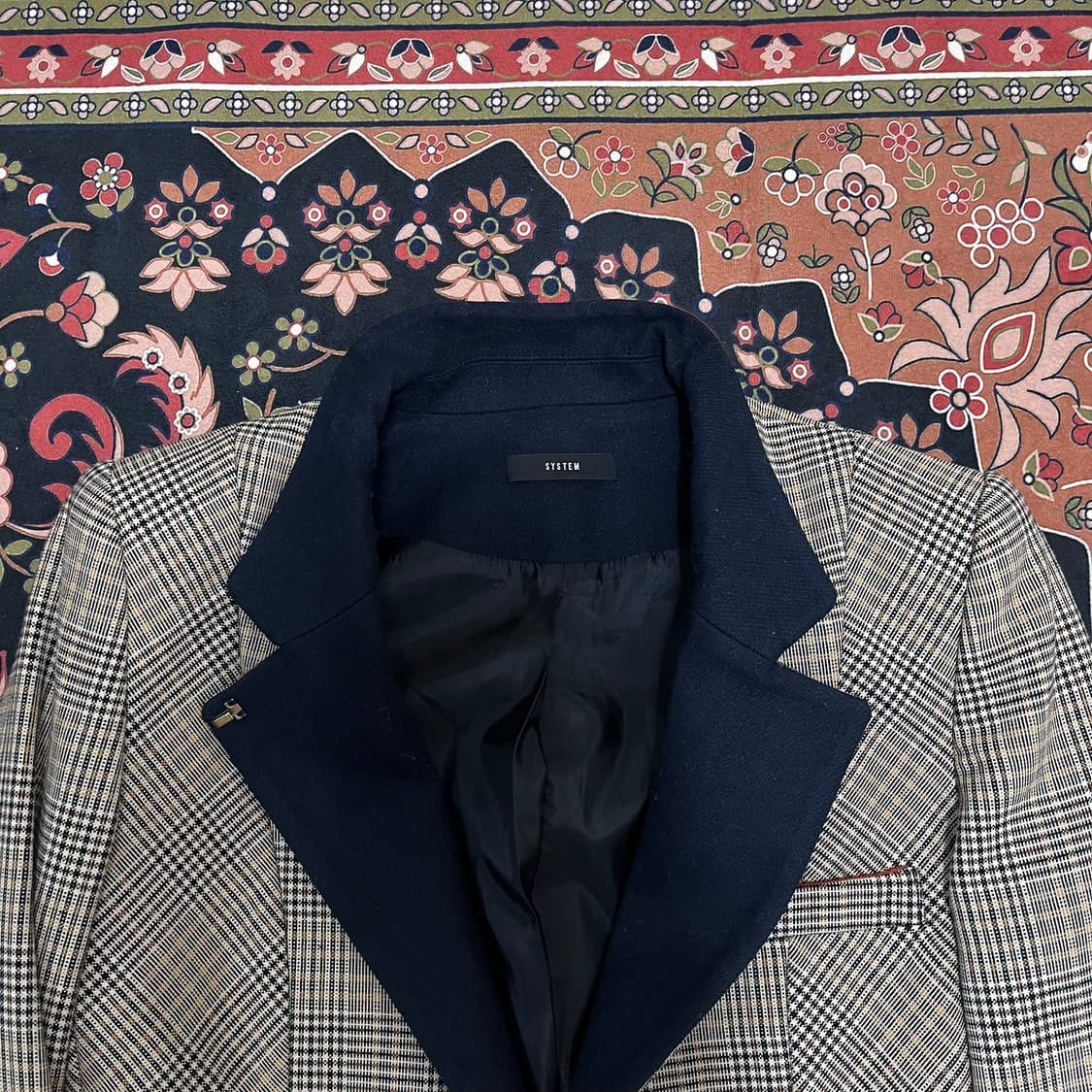 한섬 시스템 여성 체크 싱글 블레이저 정장 자켓 82-94-160 상품이미지2