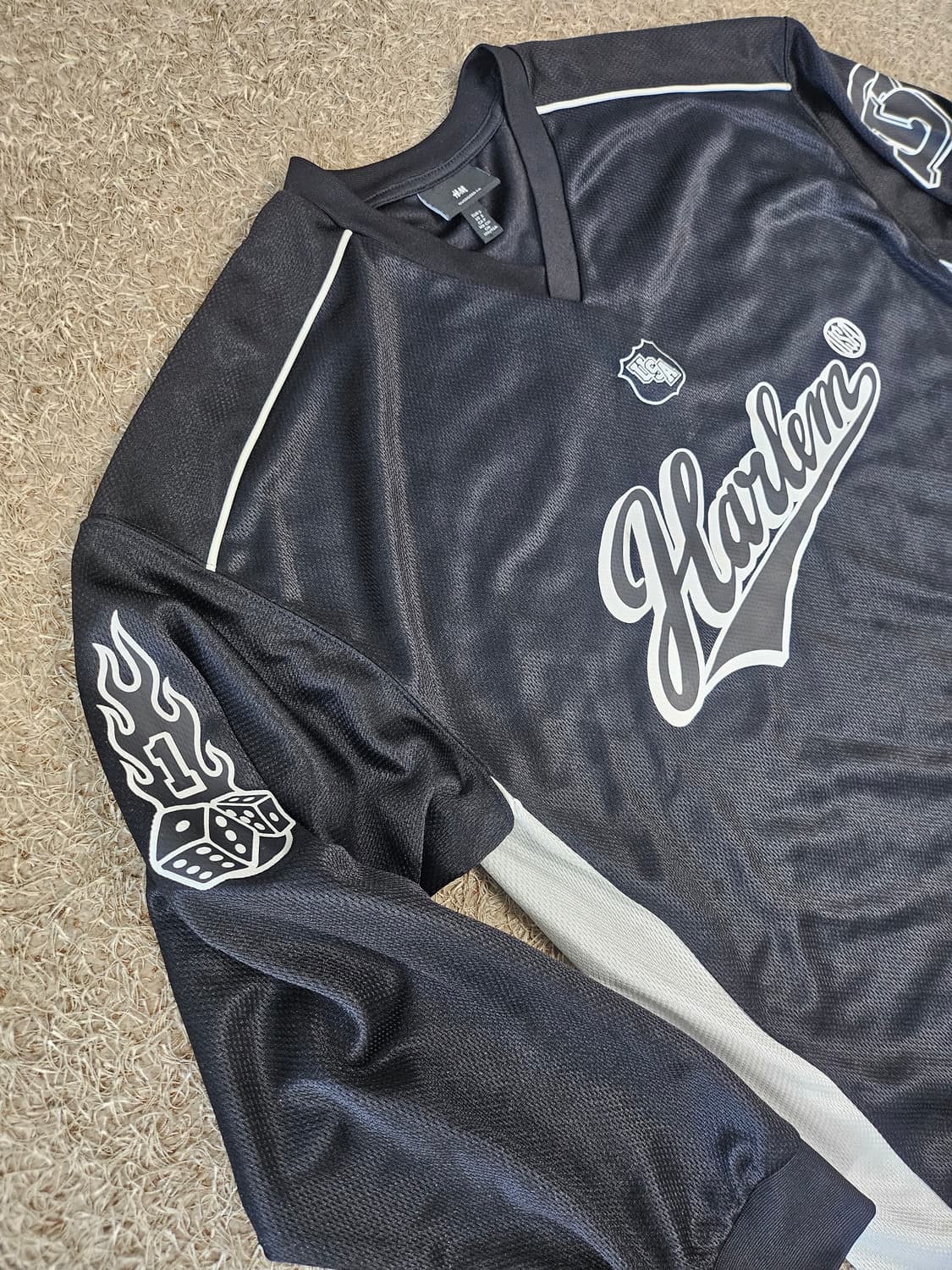 (XL-100) H&M 롱 슬리브 메쉬 탑 긴팔티 풋볼 져지 상품이미지4