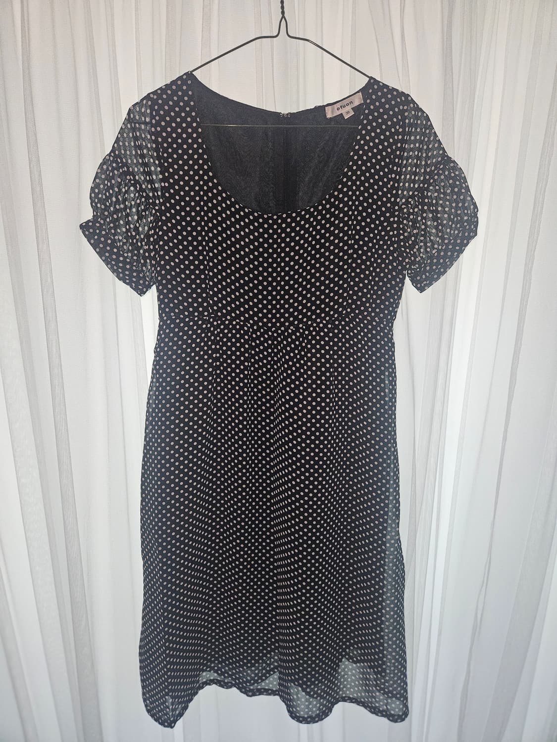 ofuon 빈티지 도트 블랙 원피스 니혼진 공겜여주 고딕 히메갸루 모리걸 상품이미지2