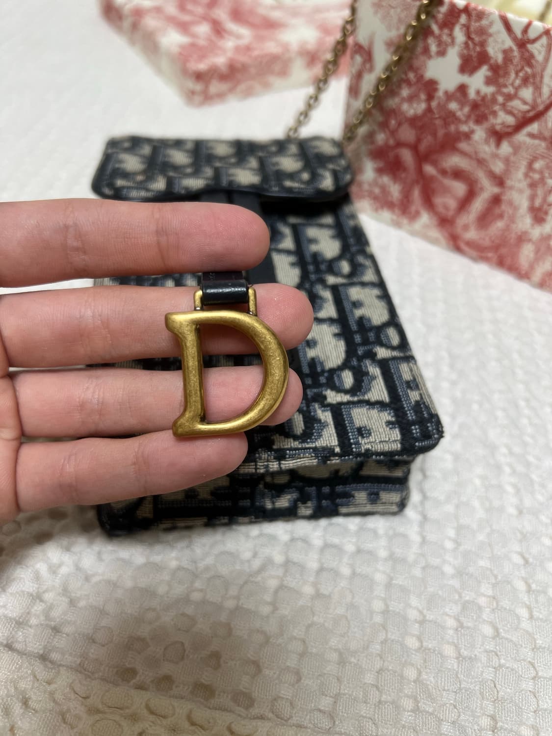 (정품) 디올 오블리크 새들 버티컬백 상품이미지4