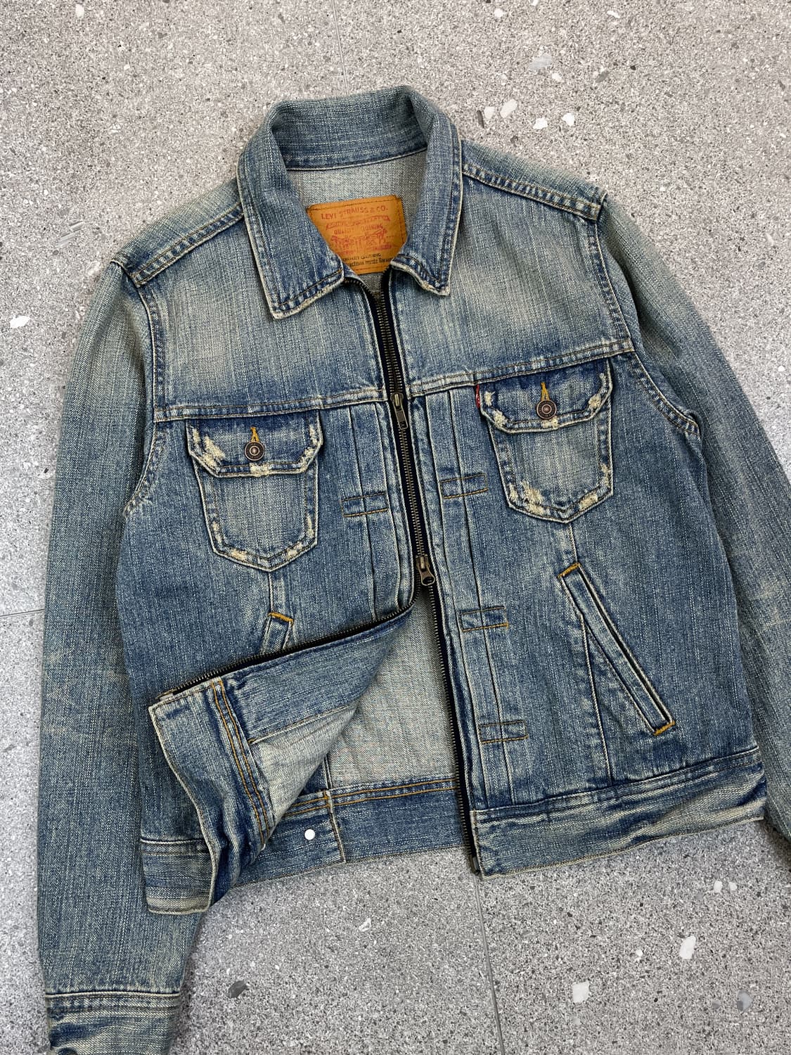 리바이스 투웨이 디스크레스드 데님 집업 자켓 상품이미지5