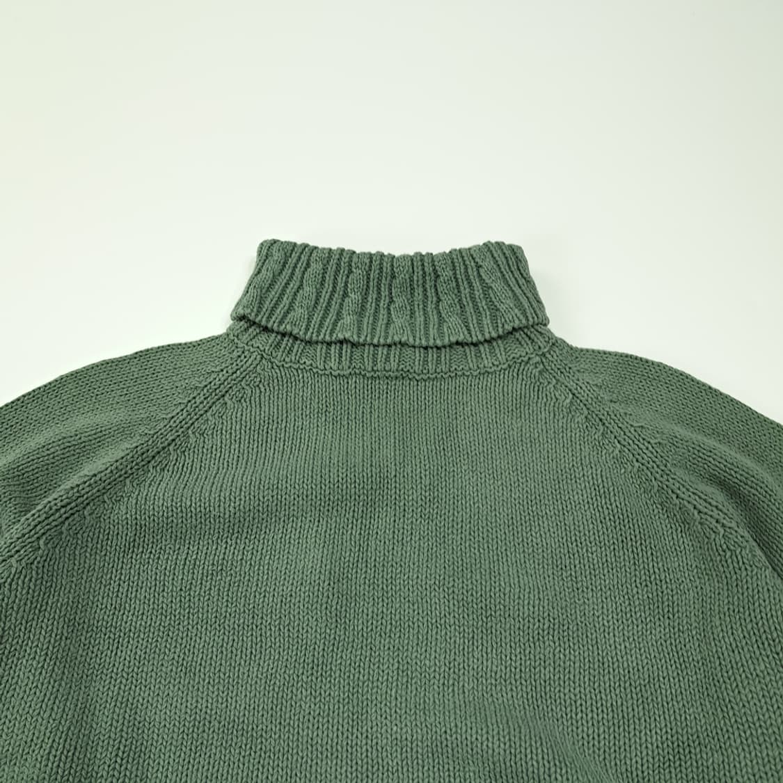 CL351 L 엘엘빈 80s 홍콩판 케이블 터틀넥 세이지그린 니트스웨터 상품이미지2