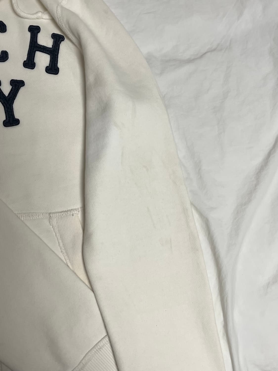 아베크롬비 피치 y2k 화이트 머슬핏 오버핏 후집 후드집업 상품이미지3