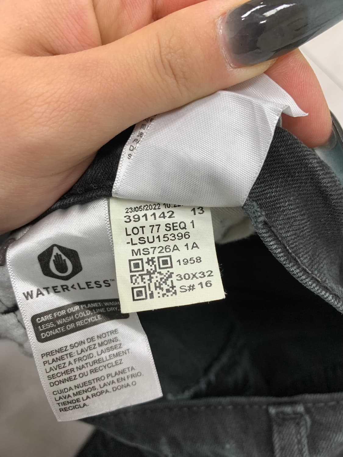 리바이스 511 흑청 데님 팬츠 #314 상품이미지6