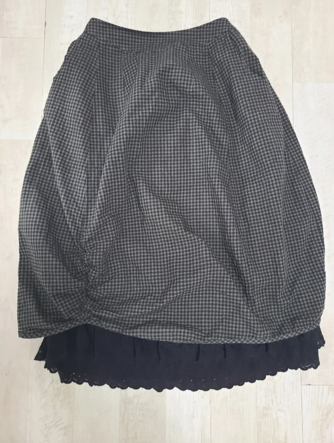 녹색 체크 스커트 상품이미지1