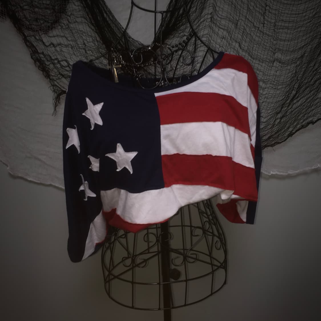 Dig Deep american flag off-shoulder T 상품이미지2