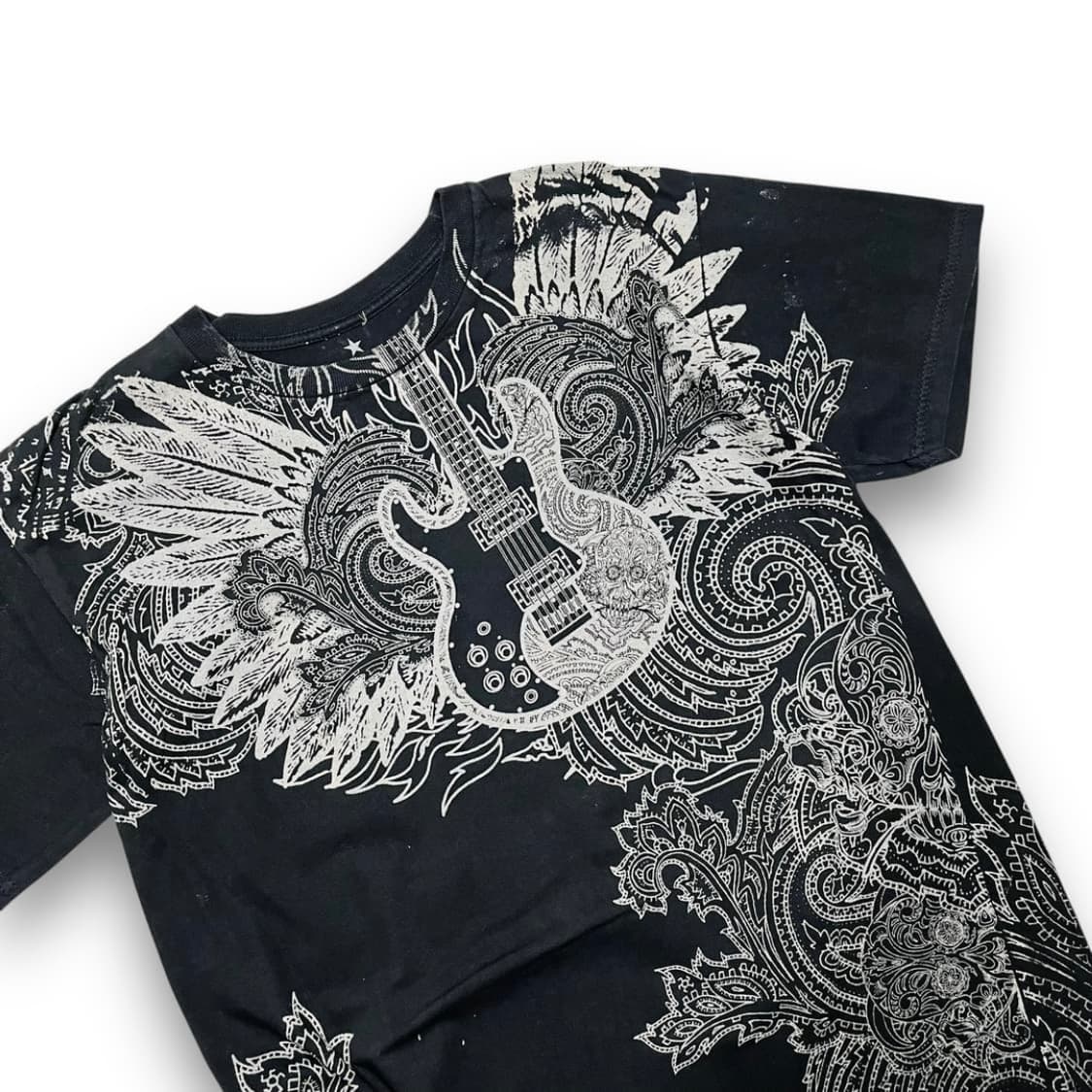 록 스타 2761 일렉기타 타투 아트 반팔 티셔츠 상품이미지4