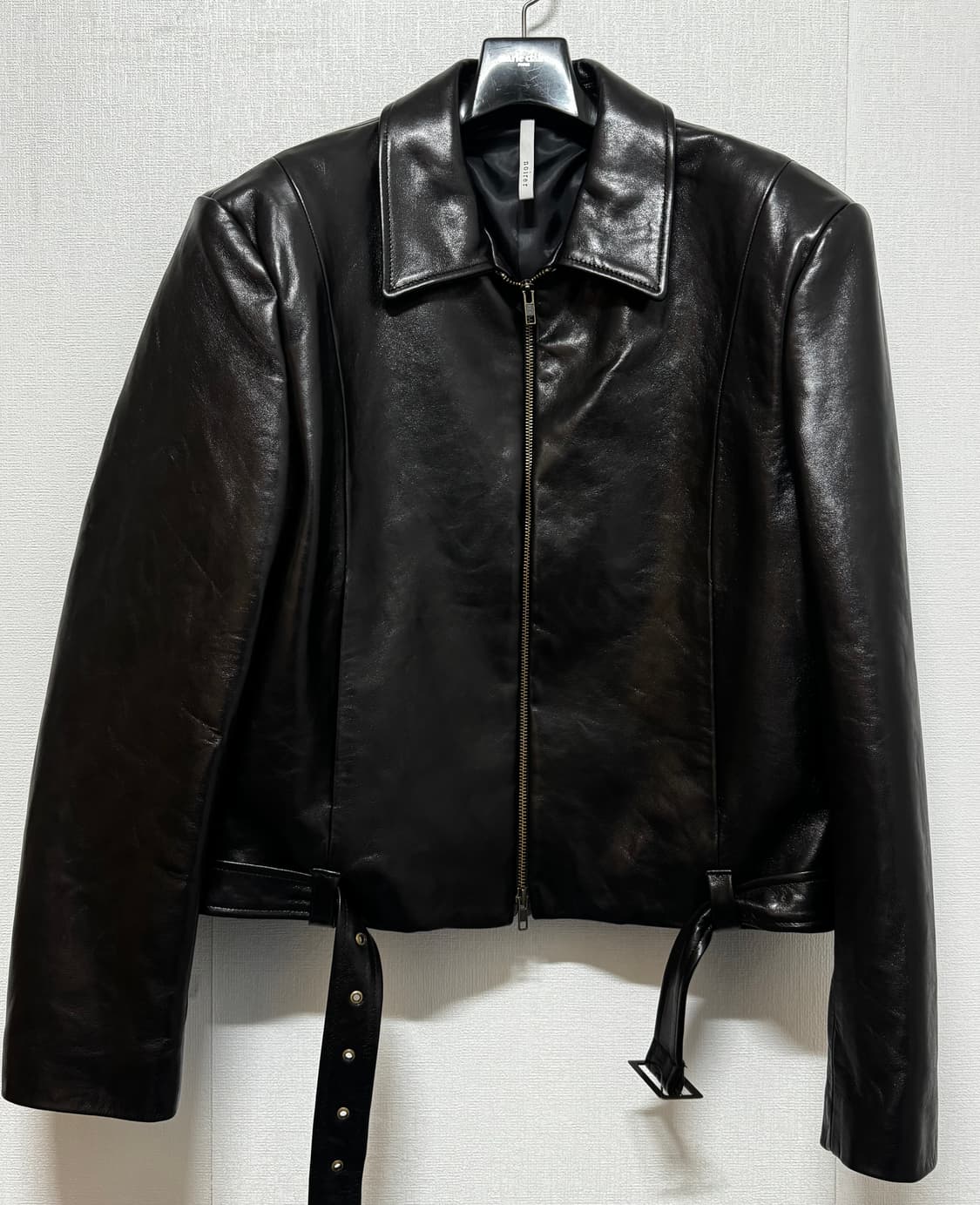 노이어 램스 레더 벨티드 크롭 자켓 상품이미지2