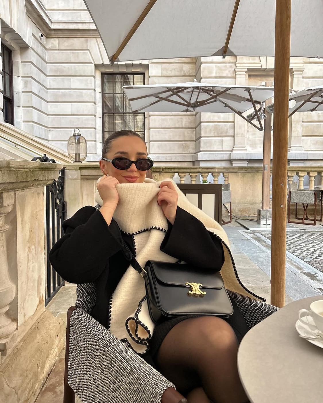 아르켓 토템맛 블랭킷 스티치 스카프 화이트 상품이미지2