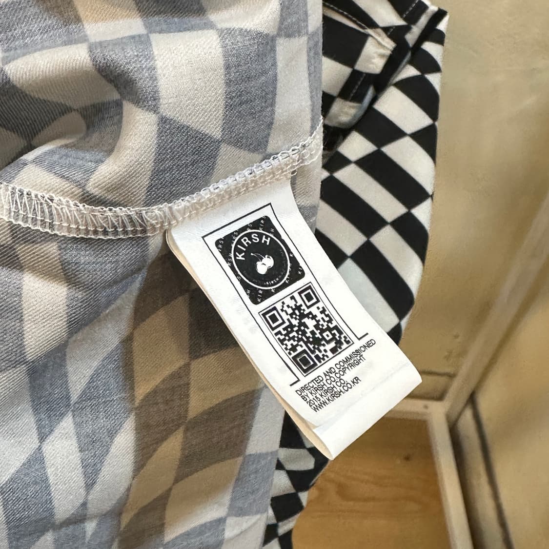  키르시 체커보드 반팔 셔츠 새상품 상품이미지4