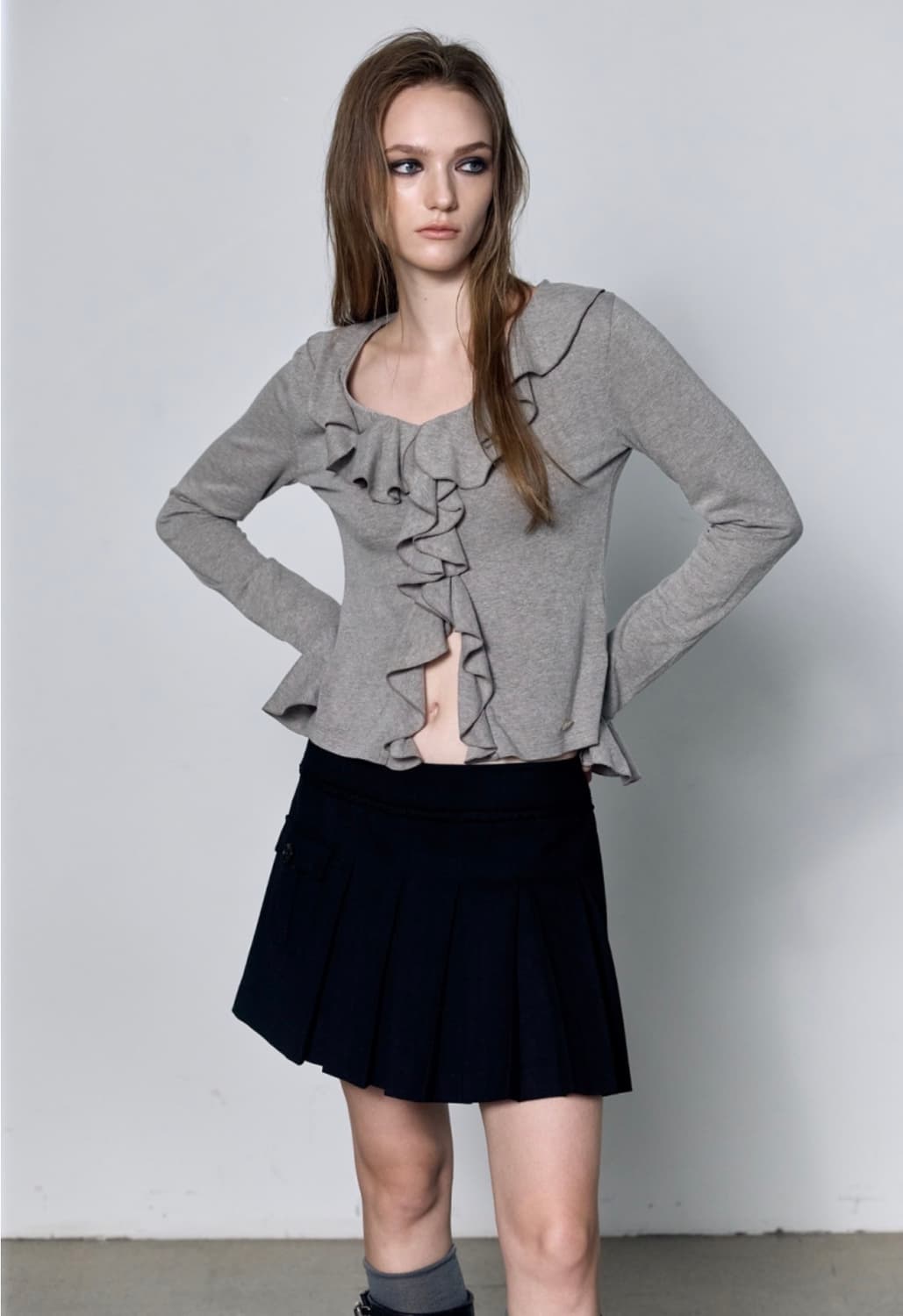 [미연 착용] Rheme 러플 가디건 상품이미지1