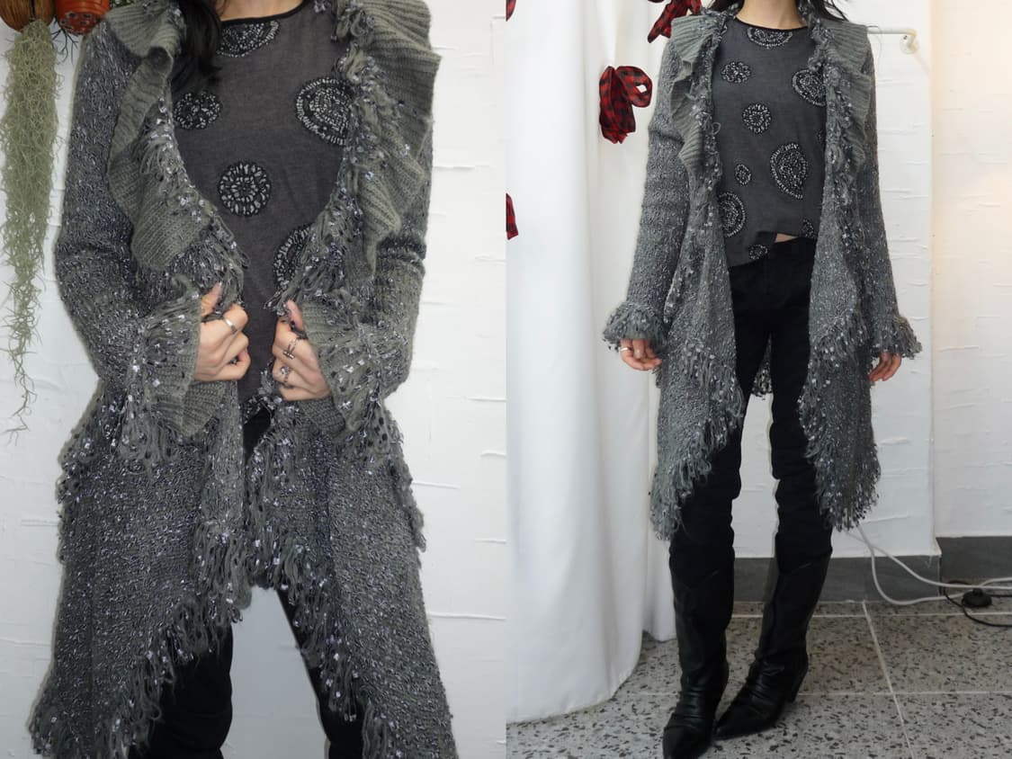 boho fringe long cardigan 상품이미지1