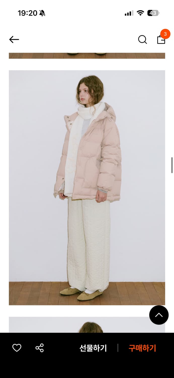 시눈 hoodie puffer jacket / 빈티지 핑크 상품이미지2