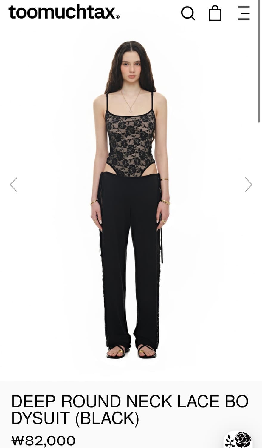 투머치택스 DEEP ROUND NECK LACE BODYSUIT 상품이미지2