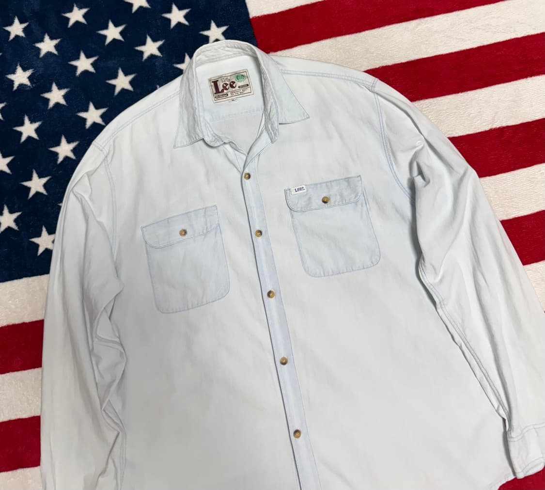 Lee 라이트데님셔츠vintage denim shirt 아이스컬러 빈티지 상품이미지7