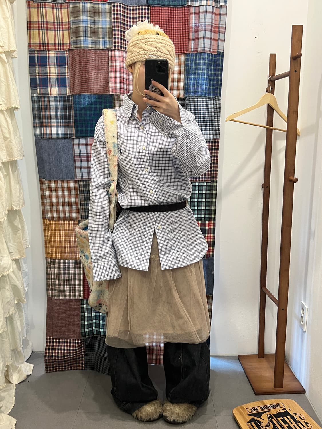 폴로 블루 체크 셔츠 상품이미지5