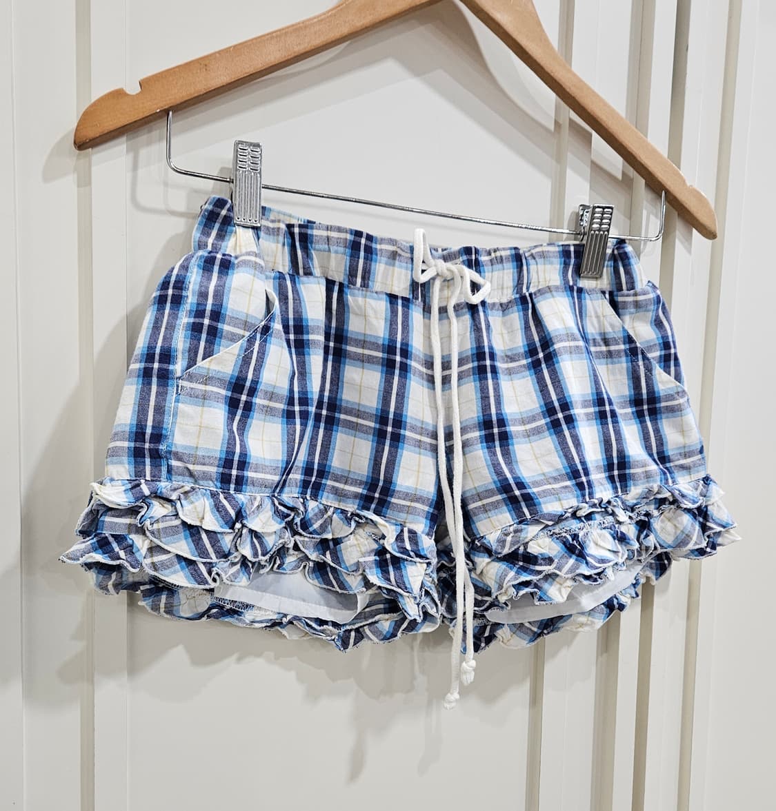 체크 프릴 반바지 숏팬츠 상품이미지2