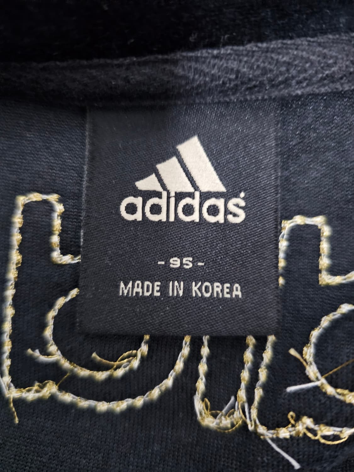 아디다스 벨벳 블랙/골드 삼선 트랙탑져지 95 상품이미지3