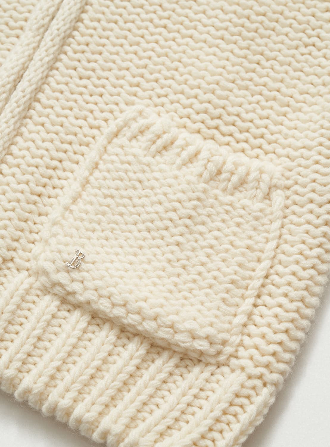 더바넷 솝 니트 아이보리 울 하이넥 집업니트 가디건 새상품 상품이미지5