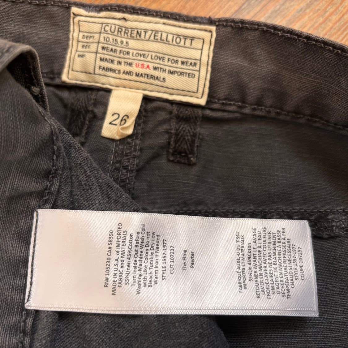 커렌엘리엇 28 차컬그레이 린넨 팬츠 바지 미국 정품 슬림 배기 상품이미지4