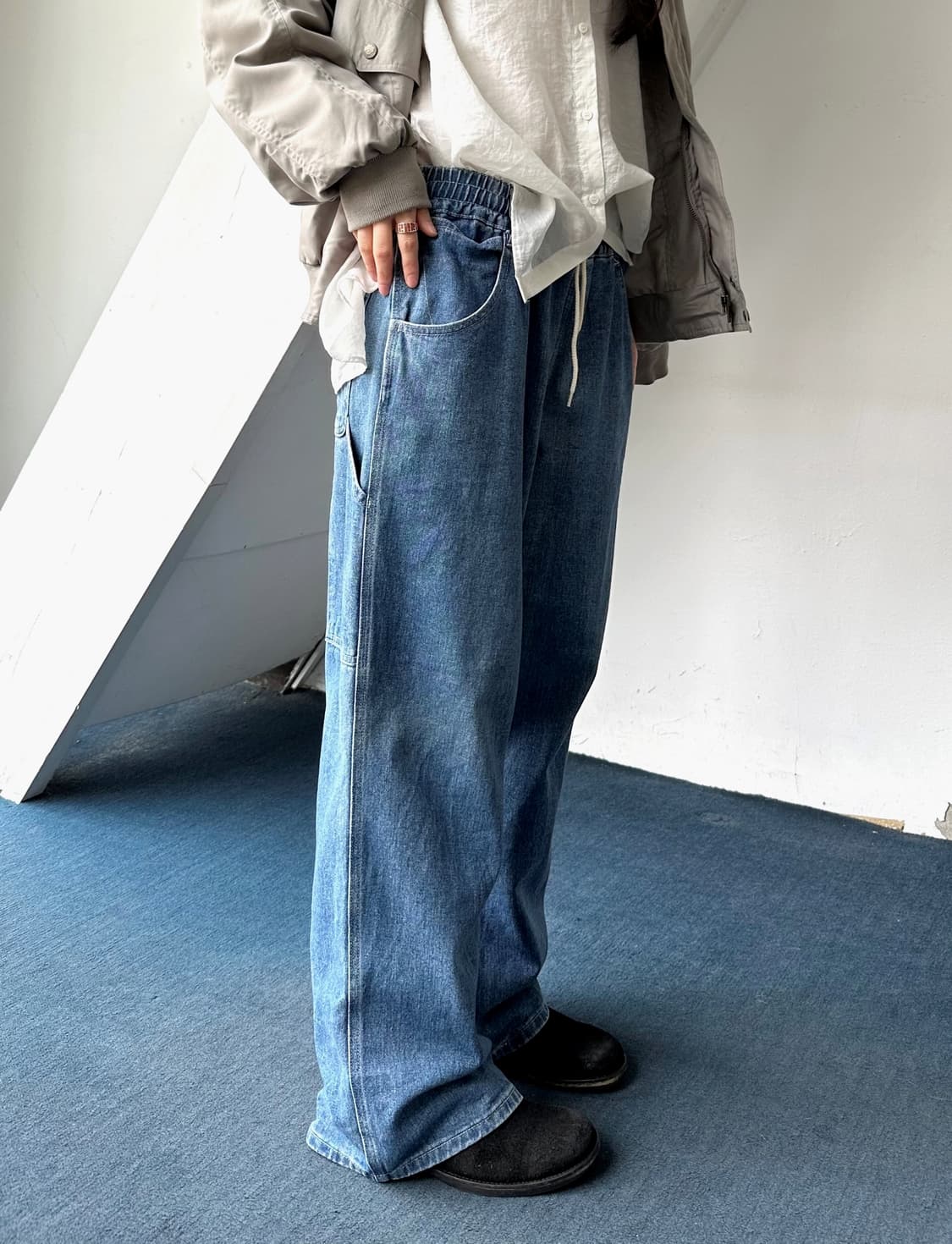 Utility design denim easy painter pants 상품이미지2