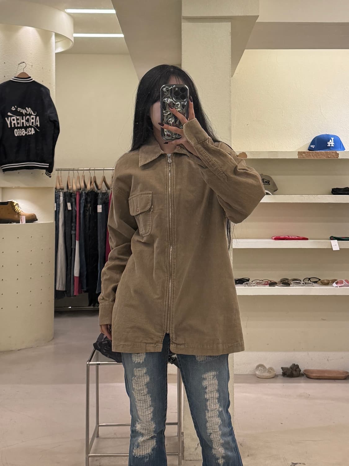 리바이스 코튼 패턴 브라운 자켓 U1334 상품이미지1