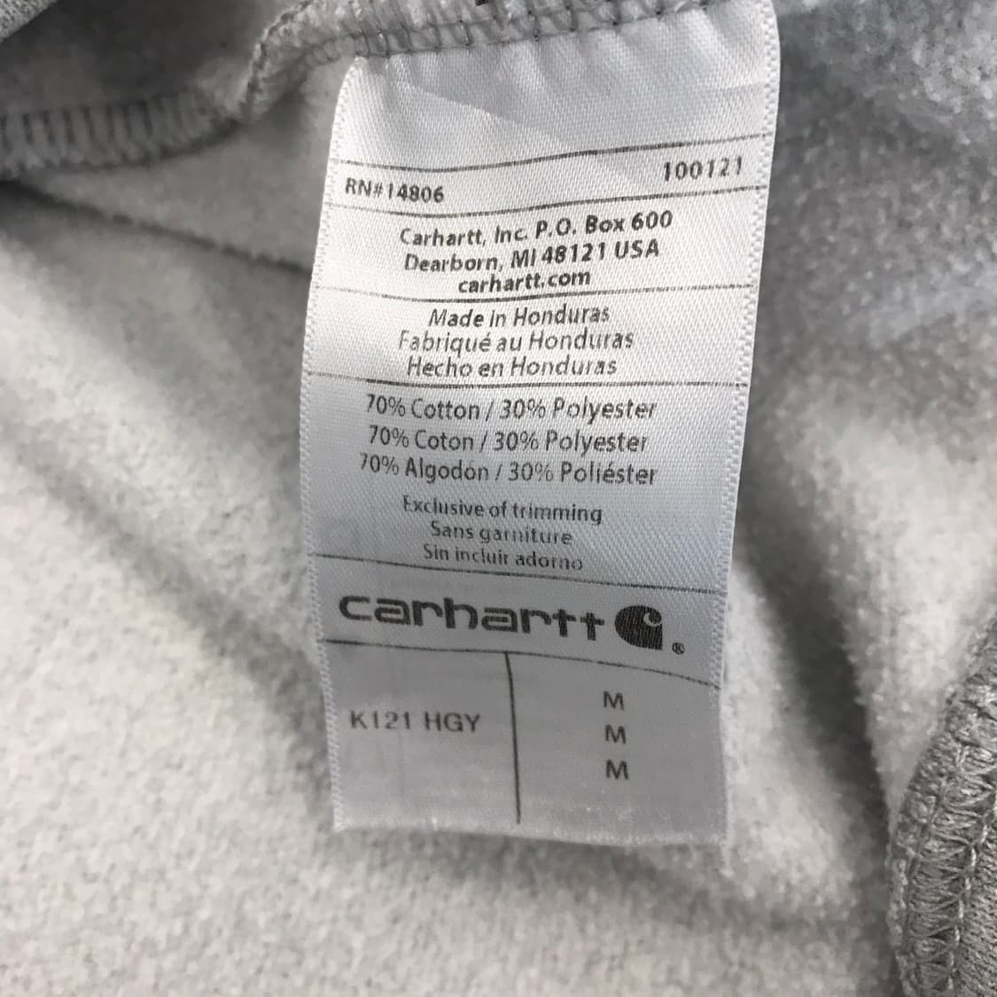 칼하트 미드웨이트 후드티셔츠 K121 헤더그레이 [M] 상품이미지6
